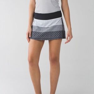 Lululemon Pace Rival Skirt / Skort Dottie Eyelet White & Black Print Size 6
